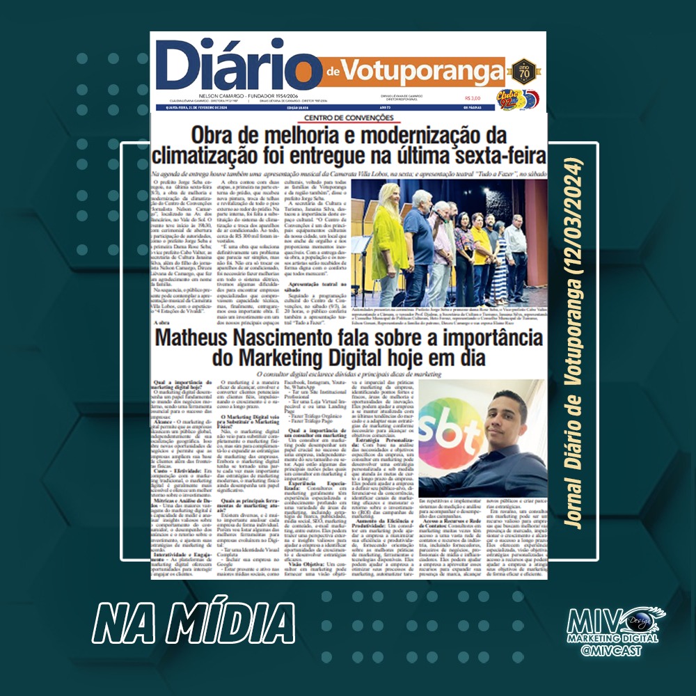 Matheus Nascimento em jornal